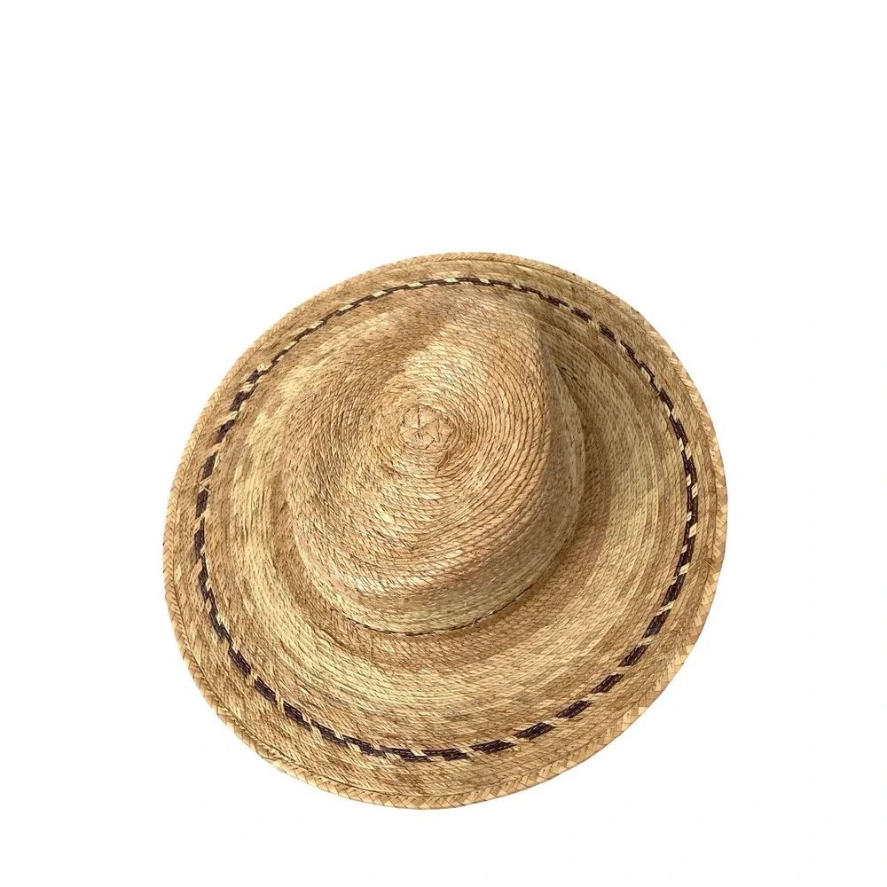 Hemlock Hat Madero Fedora 100% Palm Straw Hat Size XL unisex toast tan boho